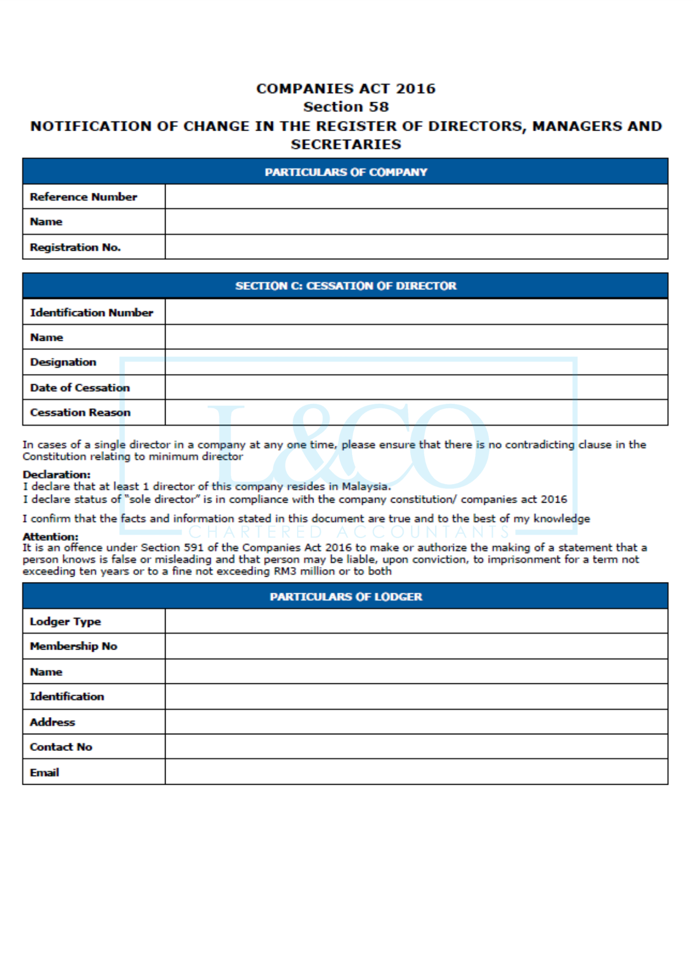 SSM Forms vs Sections - L & Co